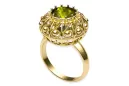 Anillo Peridoto amarillo Oro amarillo de 14 quilates Estilo vintage vrc059y